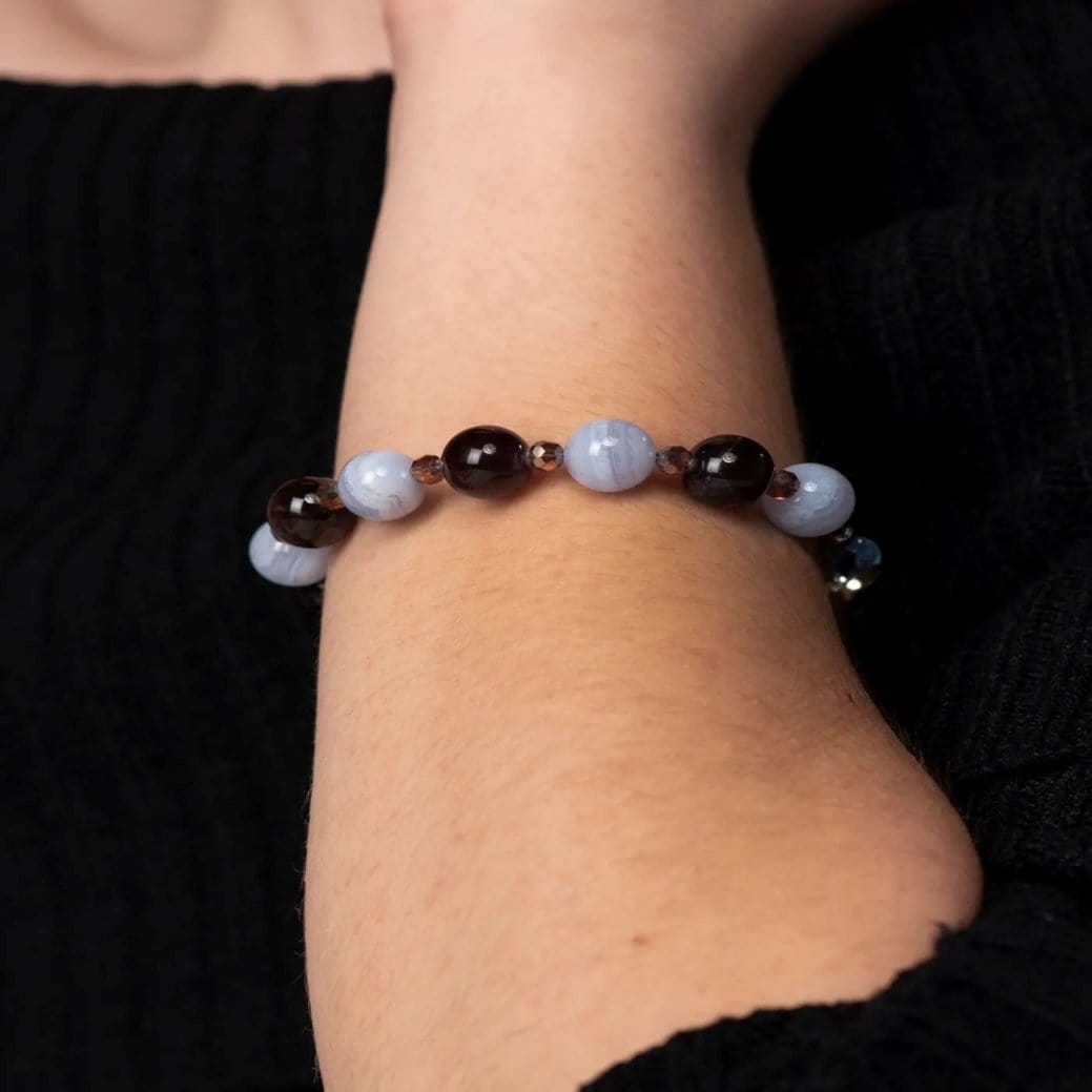 Bracelet Blue Lace Agate and Amethyst Bracelet