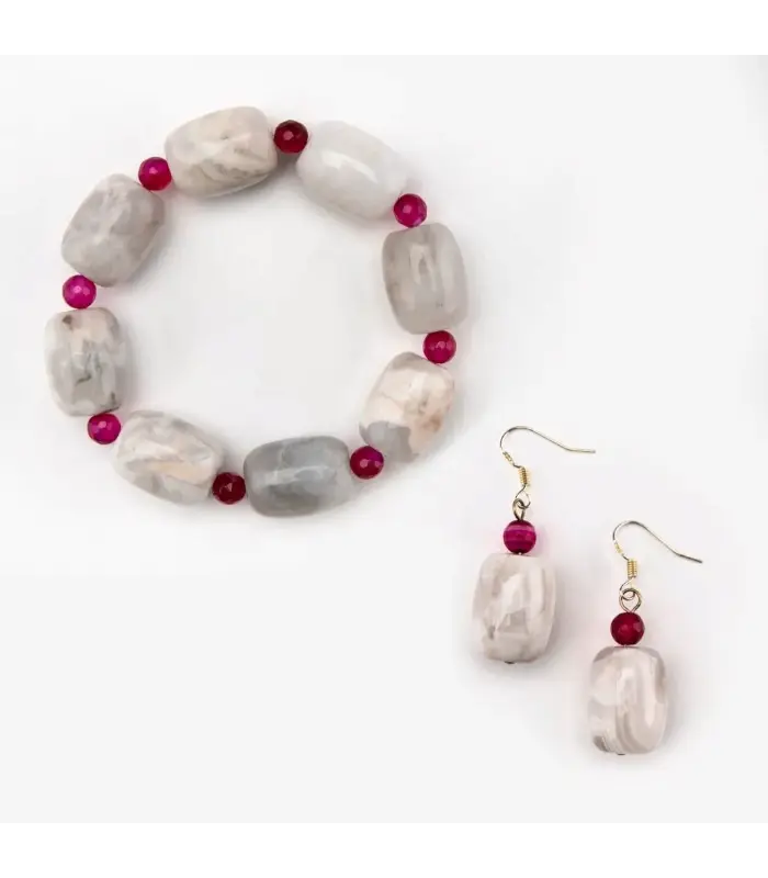 Earrings Marble Faceted Glass Earrings