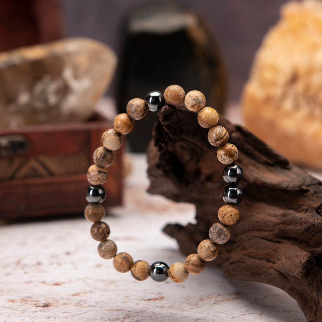 Bracelet Men's Jasper Hematite Bracelet DONE