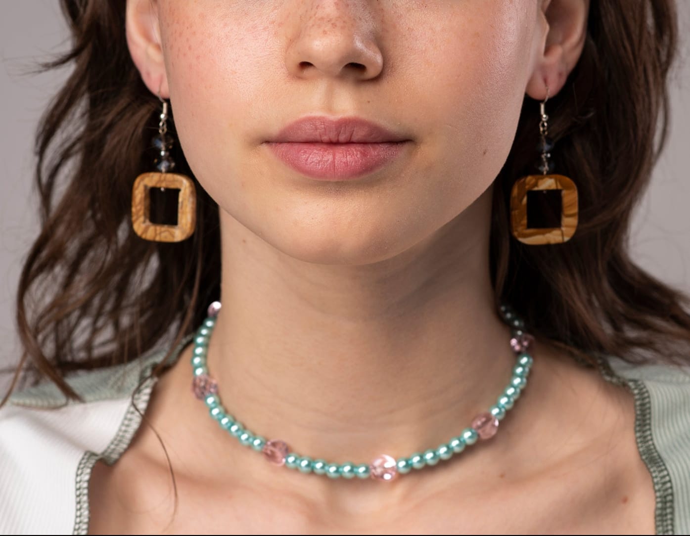 Necklace choker Oceanic Calm Necklace with Glass