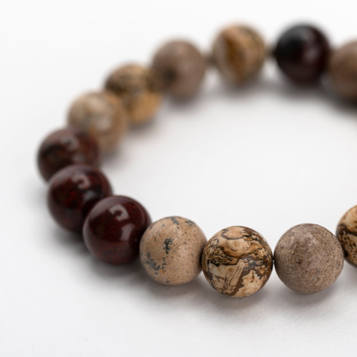 Red Bressicated and Scenic Jasper Bracelet no.65