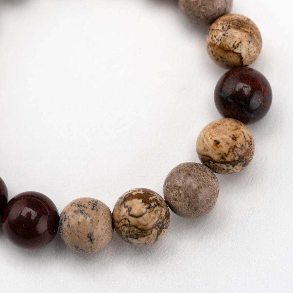 Red Bressicated and Scenic Jasper Bracelet no.65