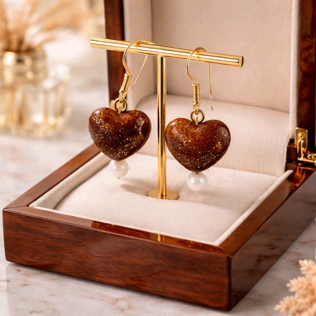 Shimmering Heart Earrings