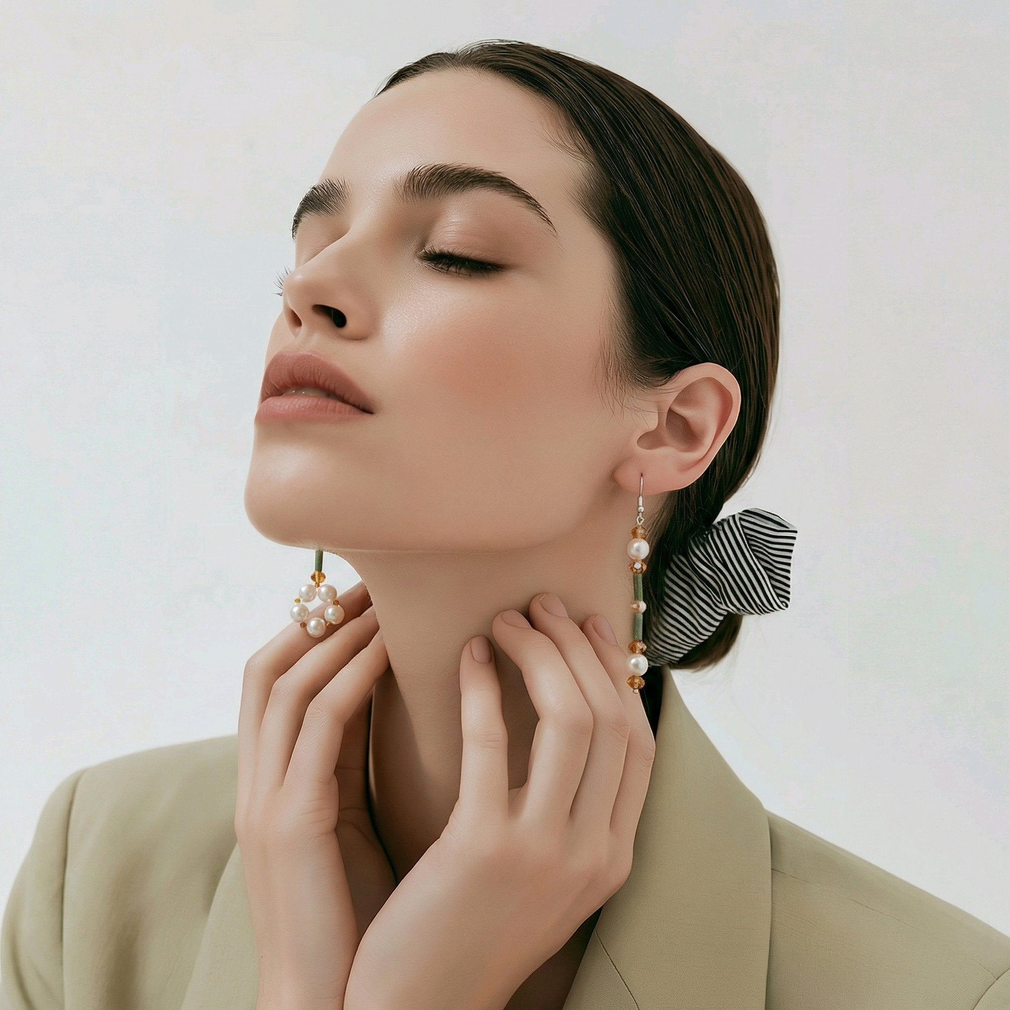Earrings TUBES Collection: Moss Pearl Earrings