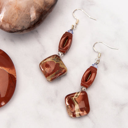 Fiery Red Jasper Earrings