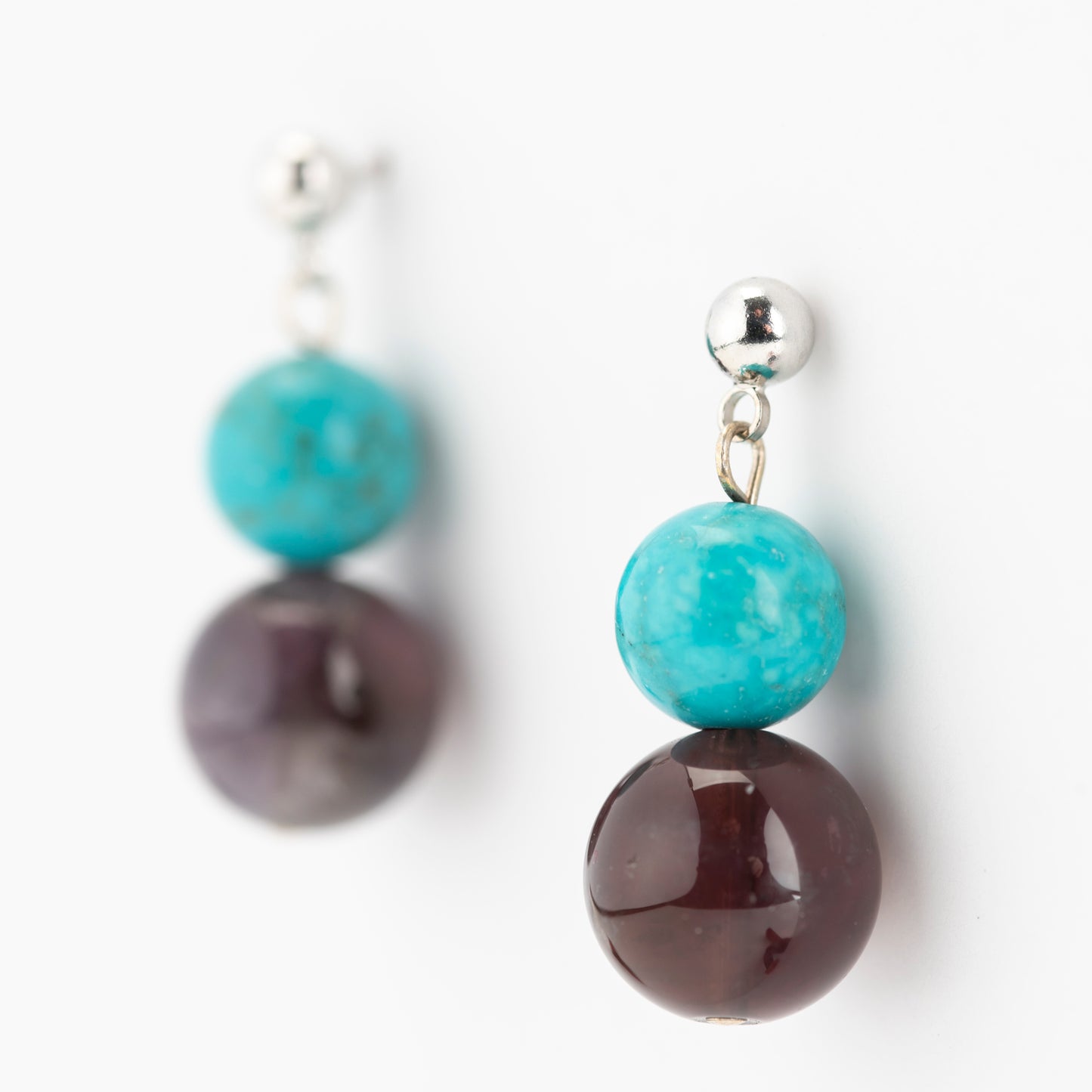 Sinkiang Turquoise & Amethyst Earrings