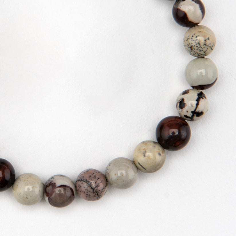 Men's Red Tigers Eye & Jasper Bracelet