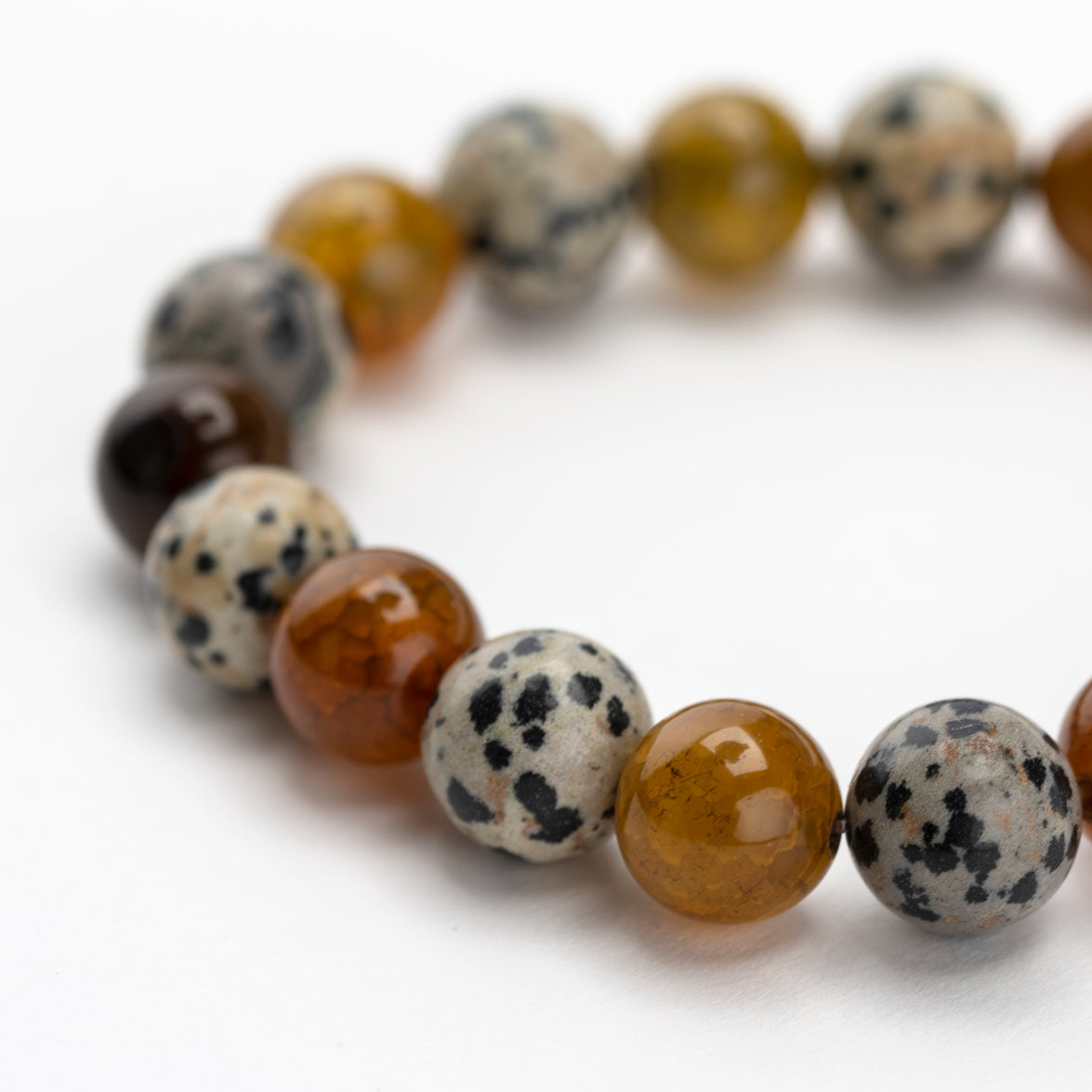 Unisex Dalmatian & Quartz Bracelet