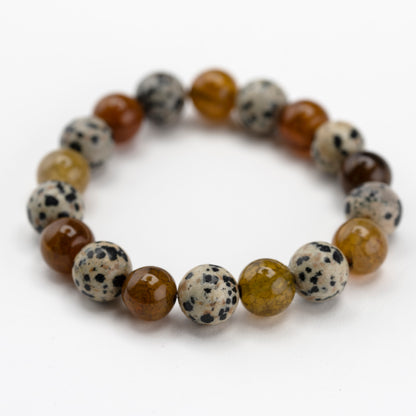 Unisex Dalmatian & Quartz Bracelet