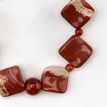 Fiery Red Jasper and Carnelian Bracelet