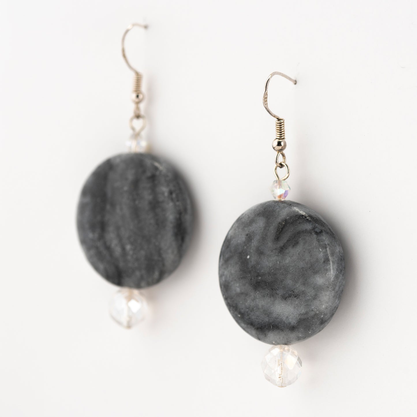 Marble Faceted Aura Glass Earrings