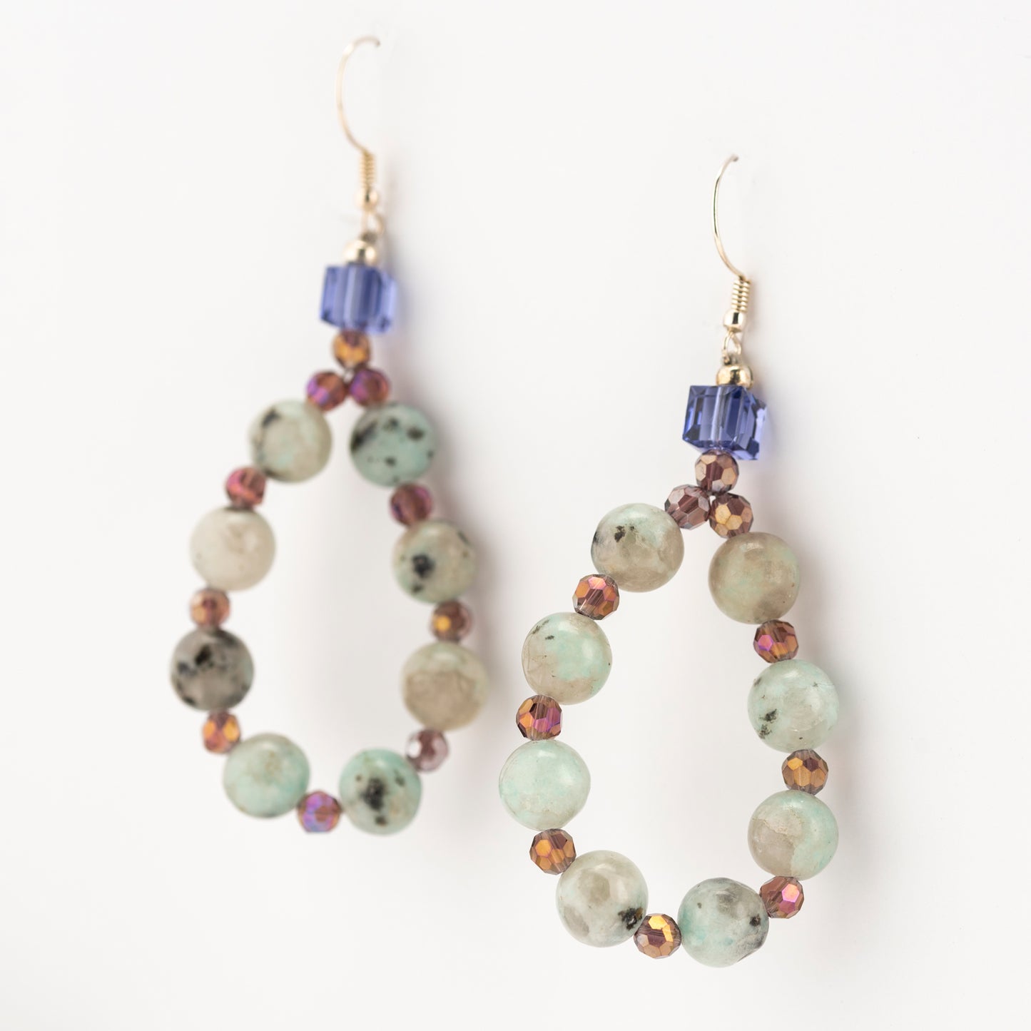 FLEXY Collection - Kiwi Jasper Hooped Earrings