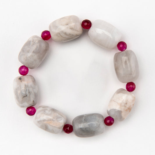 Marble Faceted Glass Bracelet.