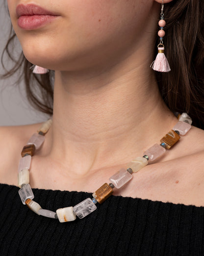 Rose Quartz Onyx Necklace