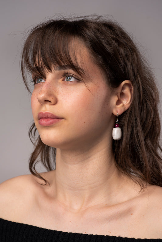 Marble Faceted Glass Earrings