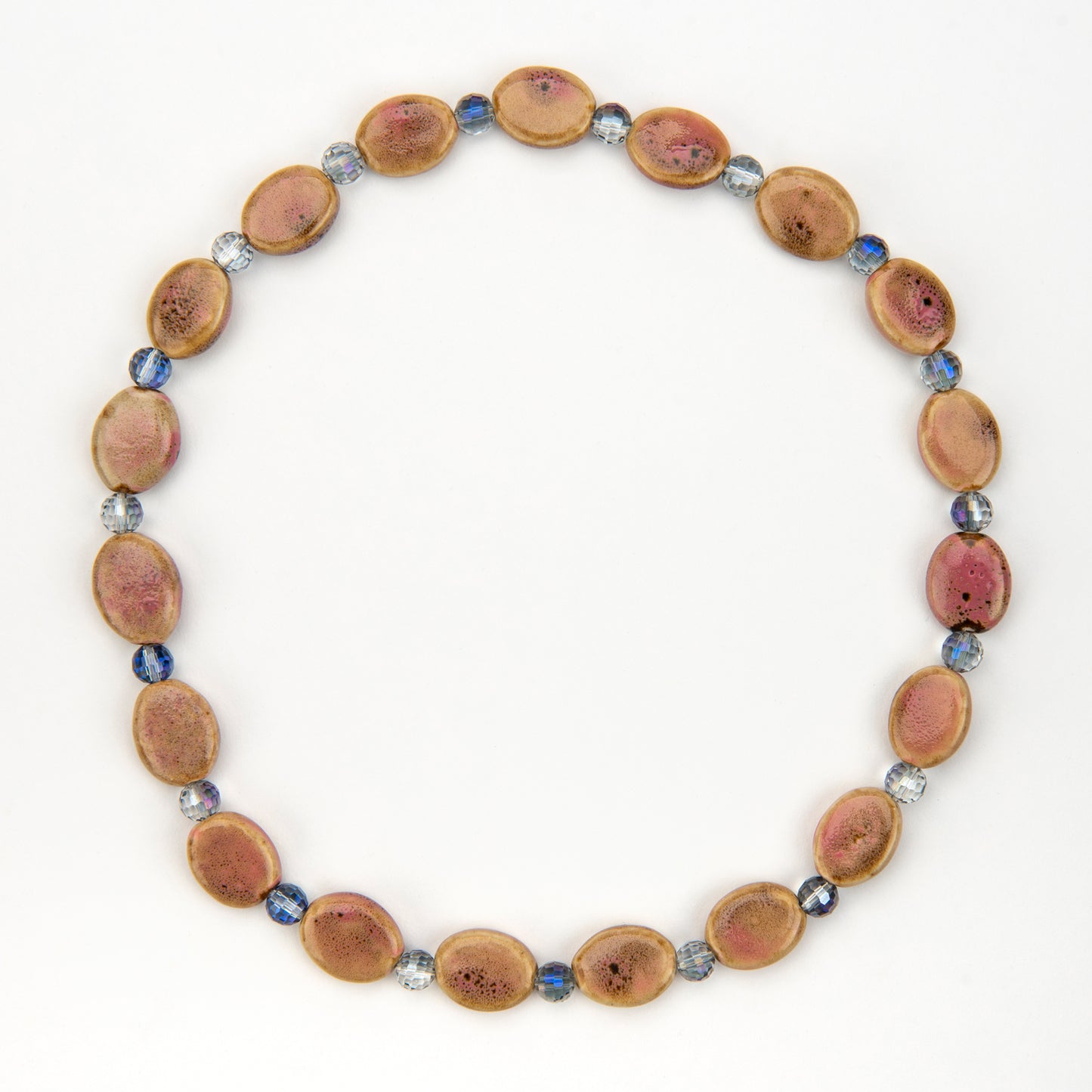 Porcelain Faceted Aura Glass Stretch Necklace