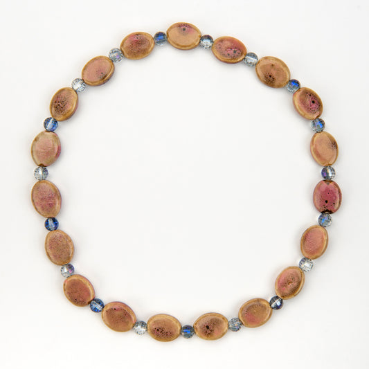 Porcelain Faceted Aura Glass Stretch Necklace