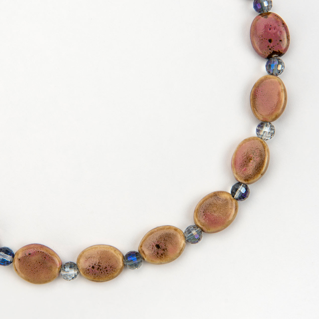 Porcelain Faceted Aura Glass Stretch Necklace