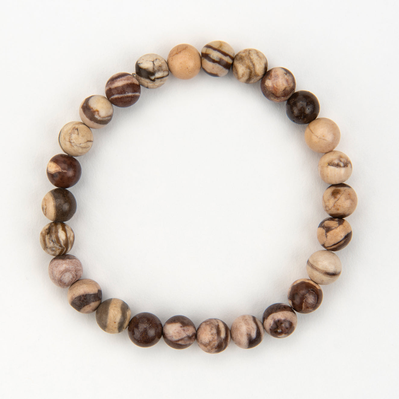 Men's Coffee Zebra Jasper Bracelet