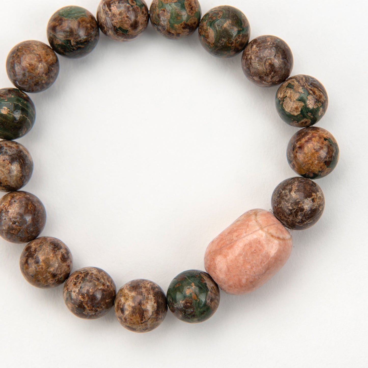 Unisex Jasper Jasper Barrel Bracelet