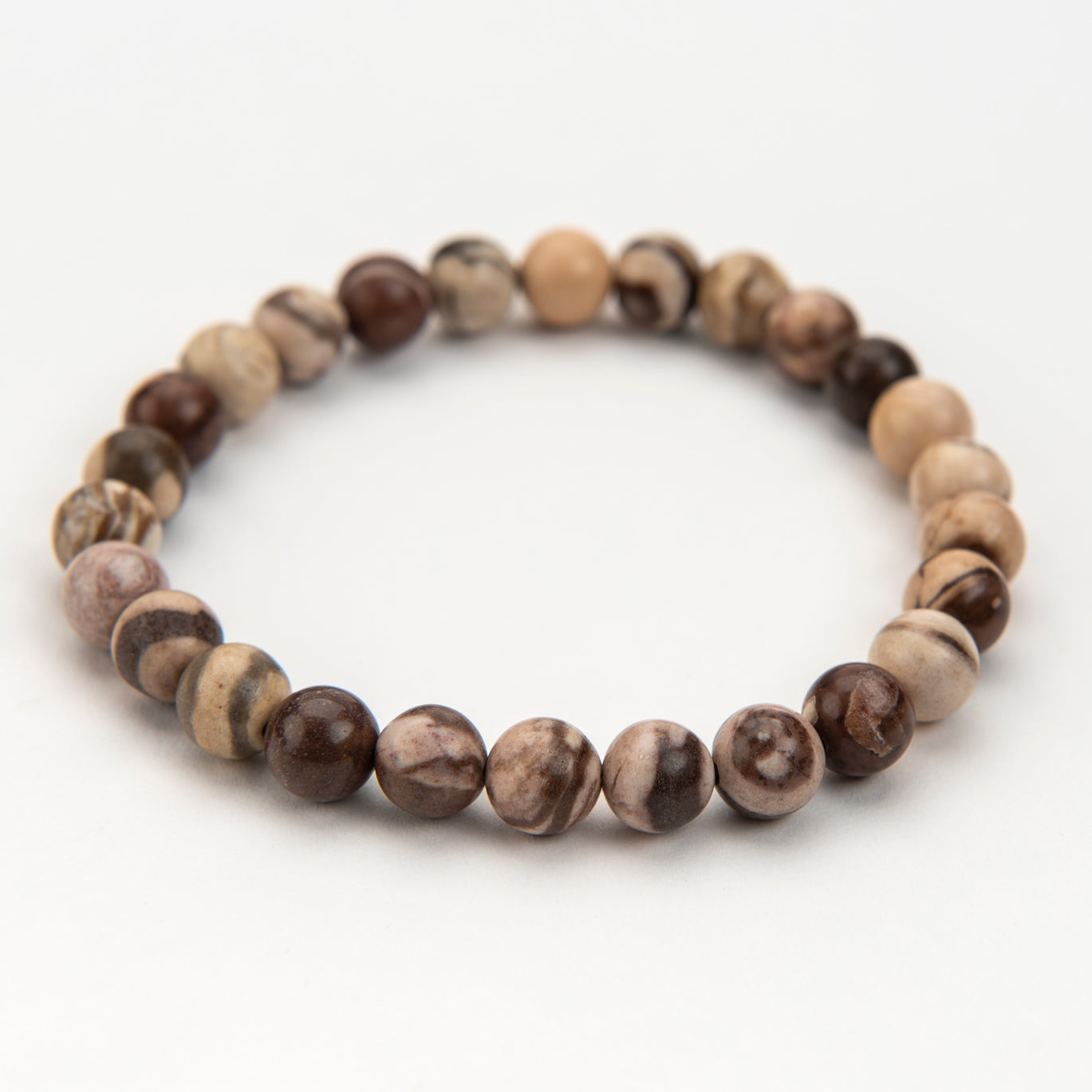 Men's Coffee Zebra Jasper Bracelet