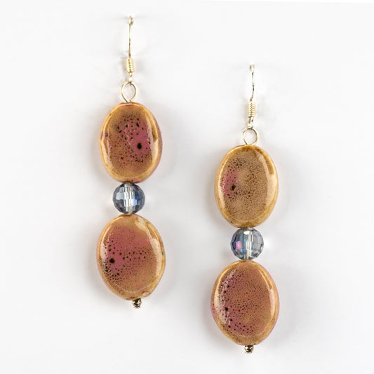 Porcelain Faceted Aura Glass Earrings