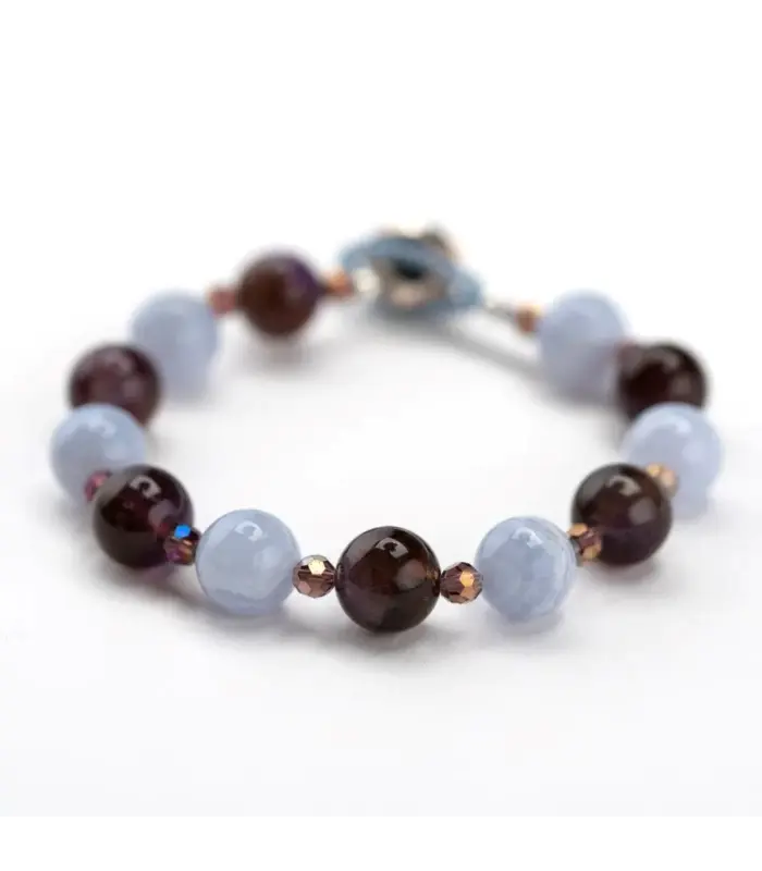 Bracelet Blue Lace Agate and Amethyst Bracelet