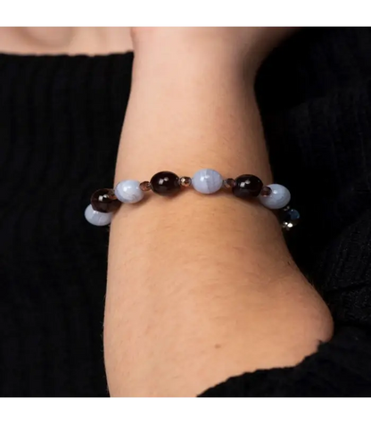Bracelet Blue Lace Agate and Amethyst Bracelet