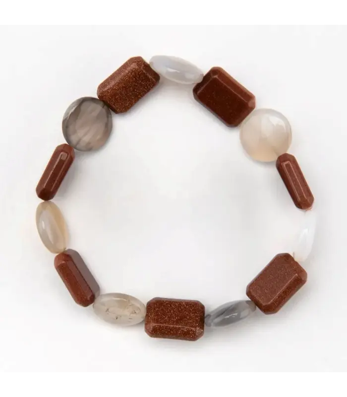Bracelet Brown Goldstone and Agate Bracelet