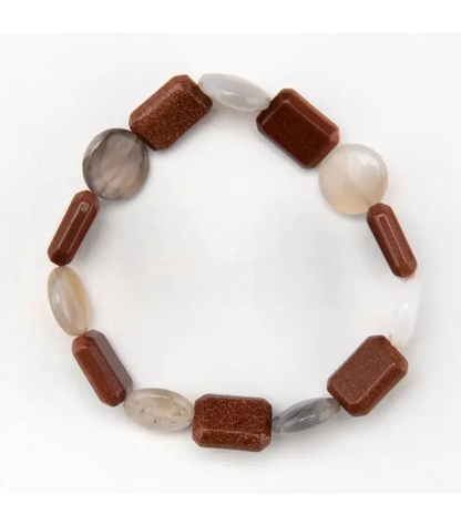 Bracelet Brown Goldstone and Agate Bracelet
