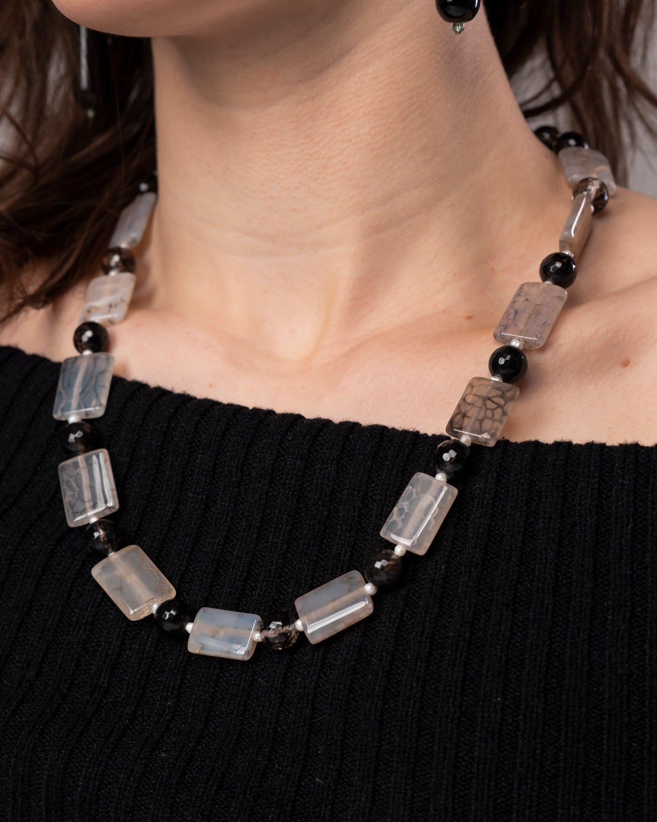 Necklace Dragon Vein Agate Quartz Necklace