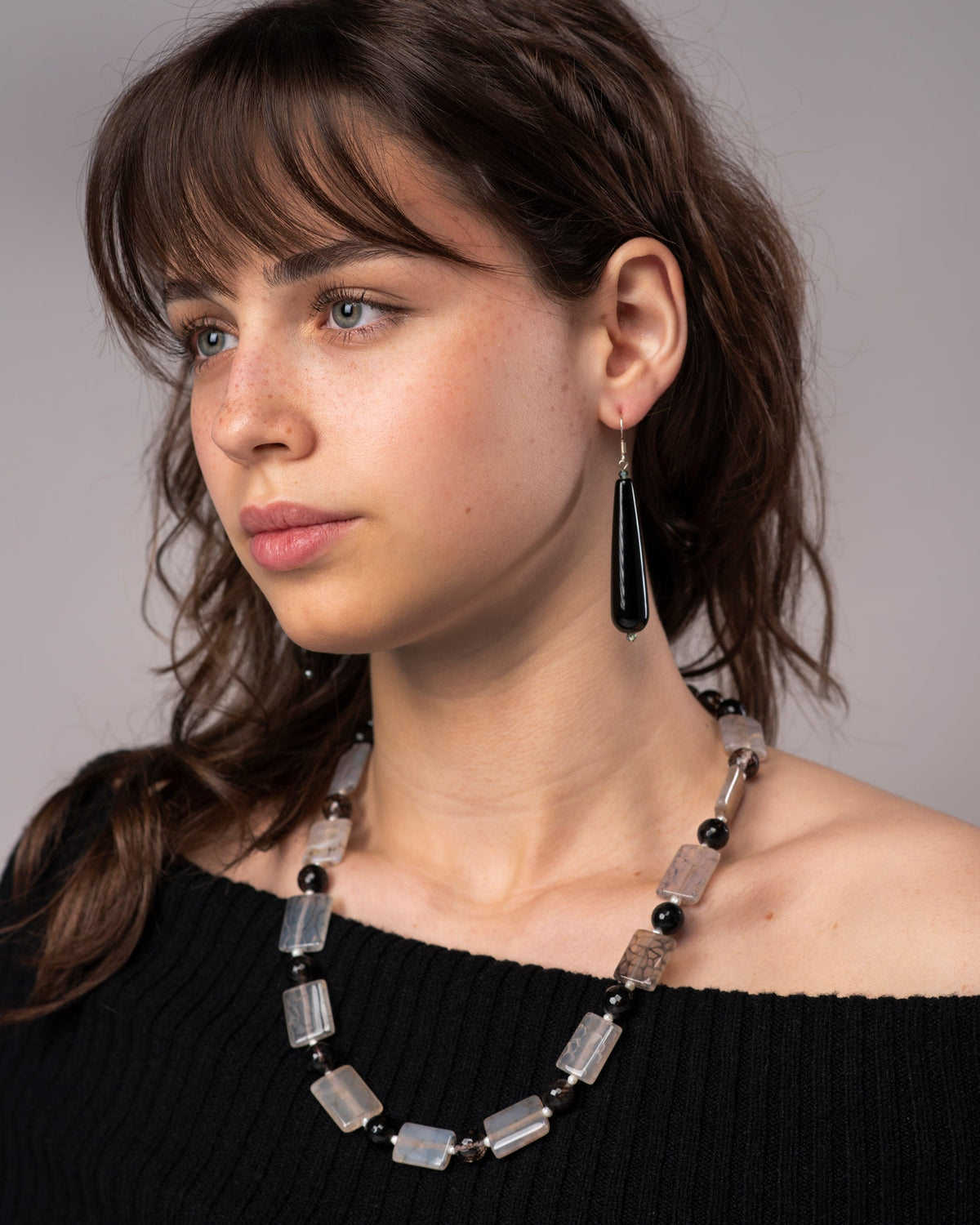 Necklace Dragon Vein Agate Quartz Necklace