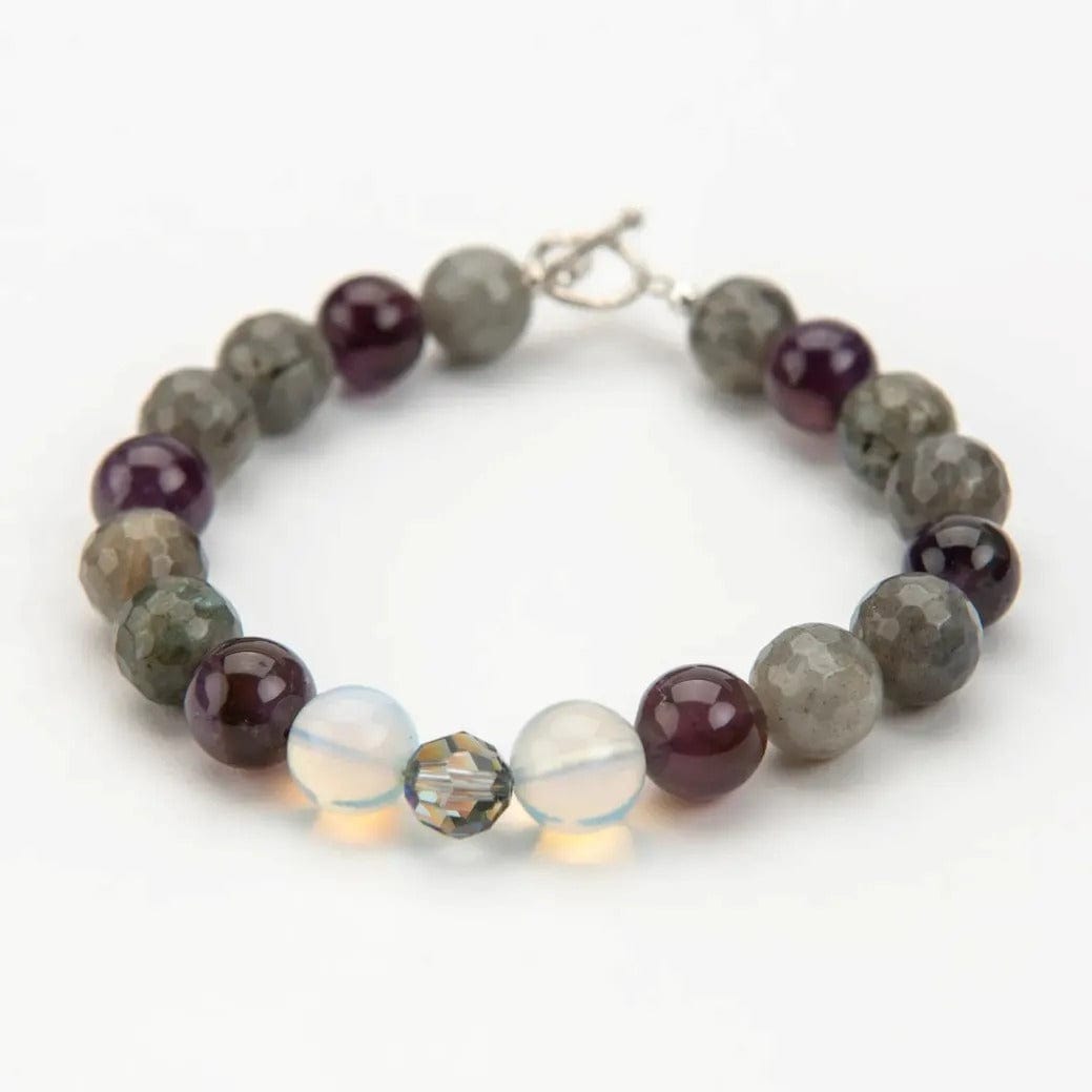 Bracelet Faceted Labradorite and Amethyst Bracelet