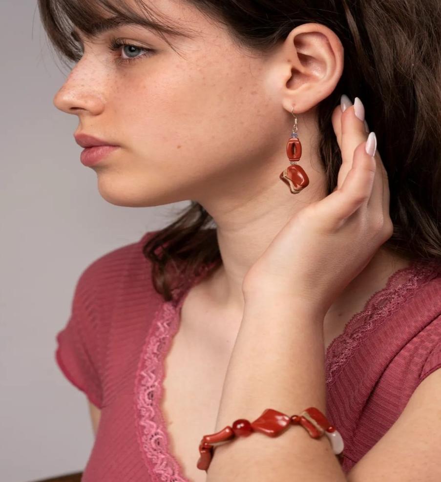 Bracelet Fiery Red Jasper and Carnelian Bracelet