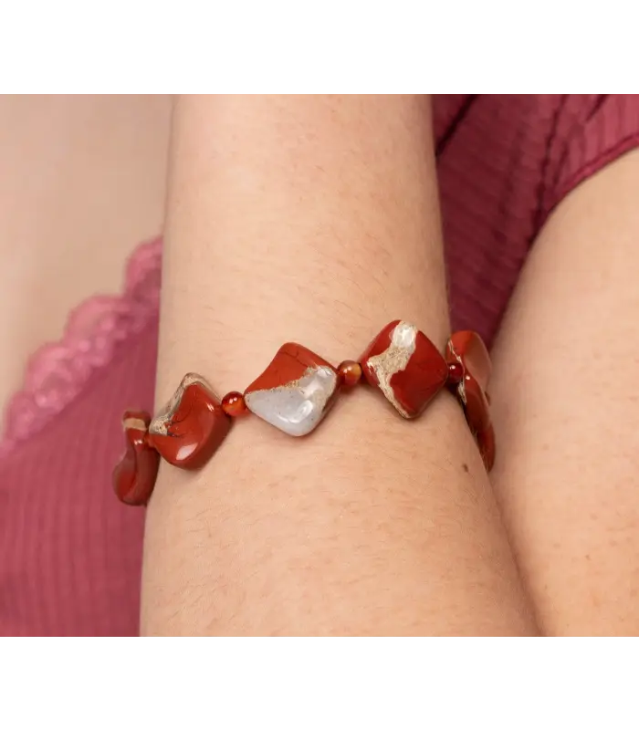 Bracelet Fiery Red Jasper and Carnelian Bracelet