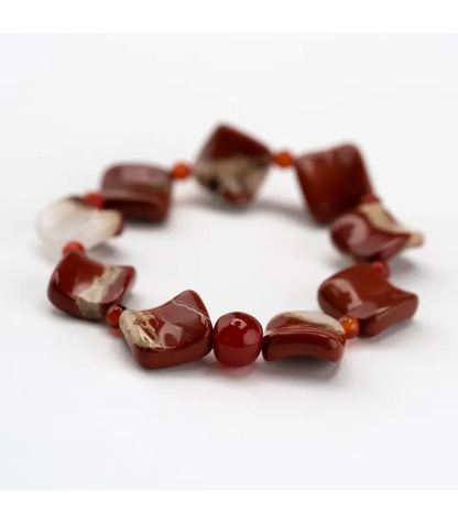 Bracelet Fiery Red Jasper and Carnelian Bracelet
