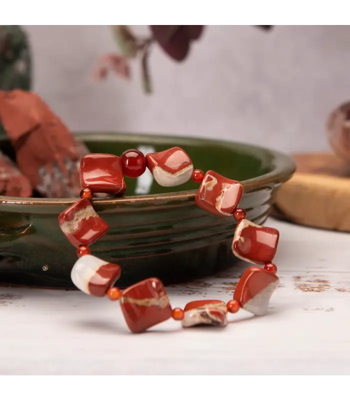 Bracelet Fiery Red Jasper and Carnelian Bracelet