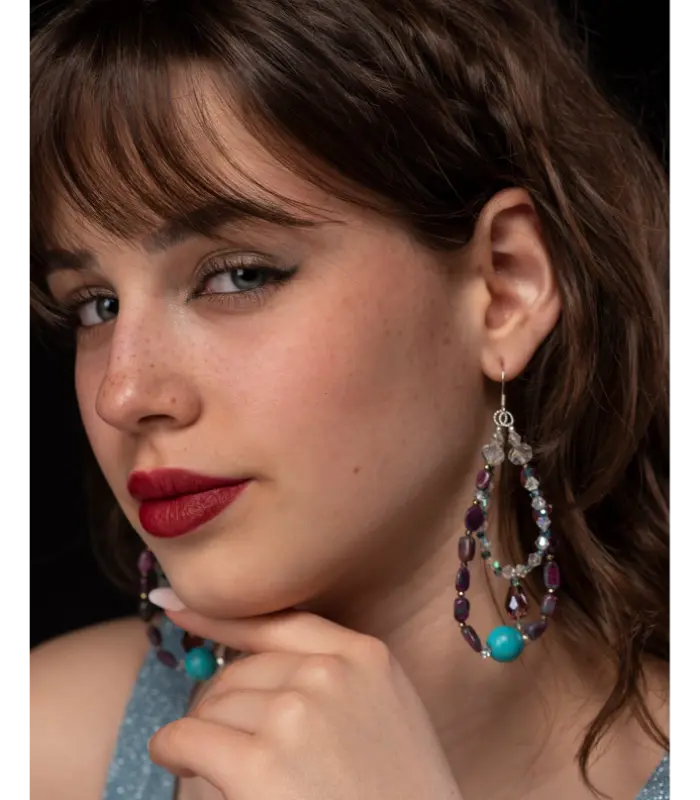Earrings FLEXY Double Hoop Drop Earrings
