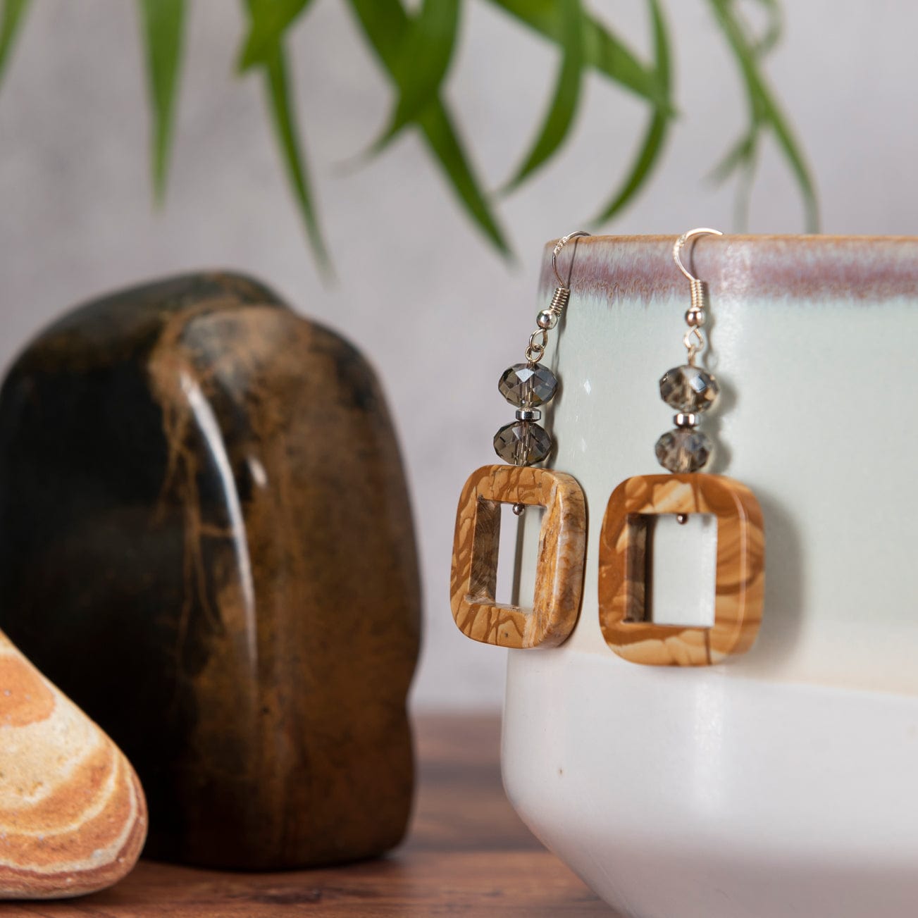 Earrings Jasper Glass Earrings