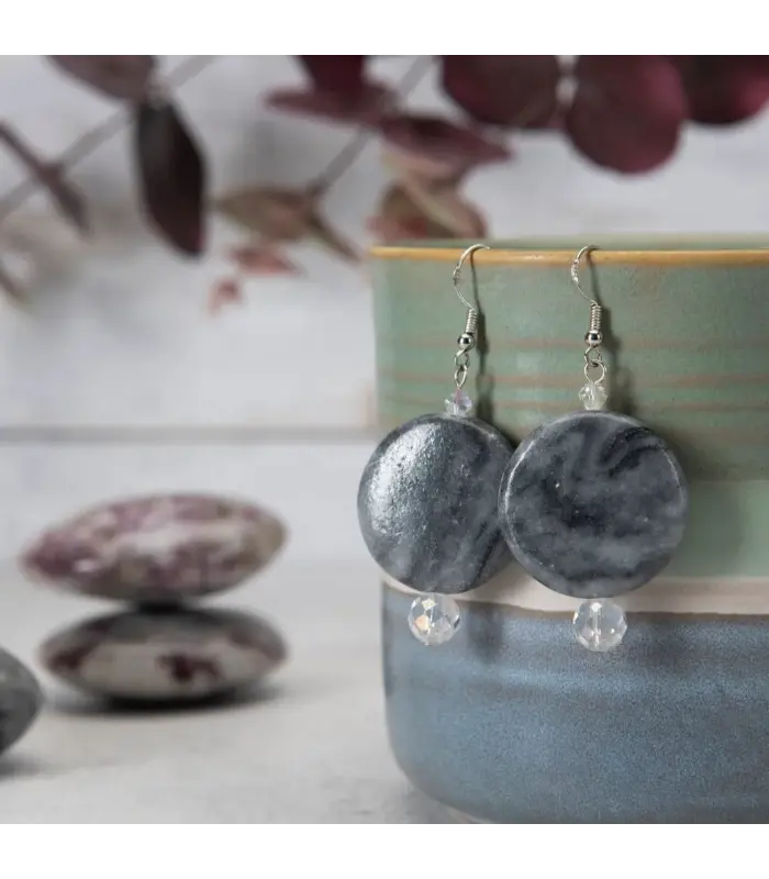 Earrings Marble Aura Glass Earrings