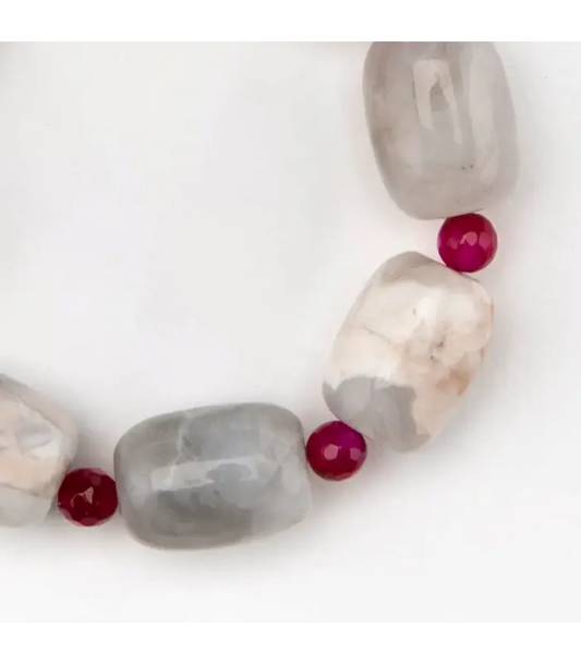 Bracelet Marble Faceted Glass Bracelet.