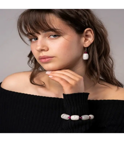 Bracelet Marble Faceted Glass Bracelet.