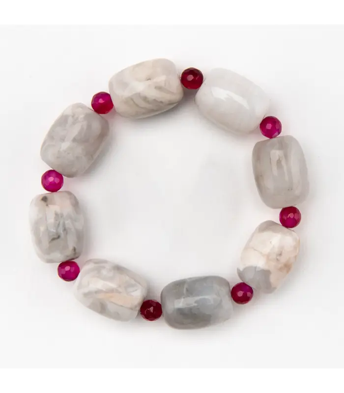 Bracelet Marble Faceted Glass Bracelet.