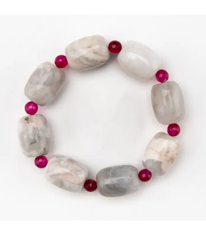 Bracelet Marble Faceted Glass Bracelet.