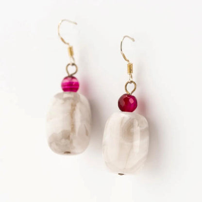 Earrings Marble Faceted Glass Earrings