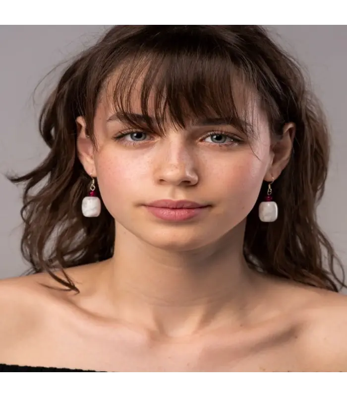 Earrings Marble Faceted Glass Earrings