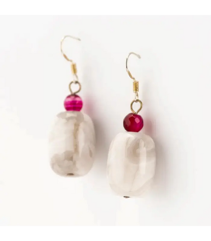 Earrings Marble Faceted Glass Earrings