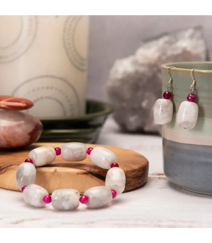 Earrings Marble Faceted Glass Earrings