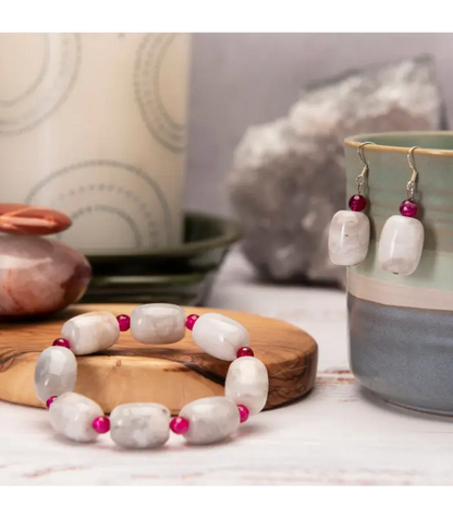 Earrings Marble Faceted Glass Earrings