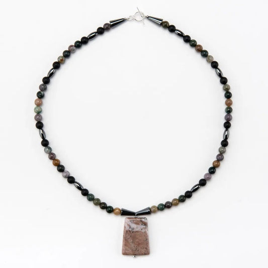 Men's necklace Men's Agate Slab Necklace